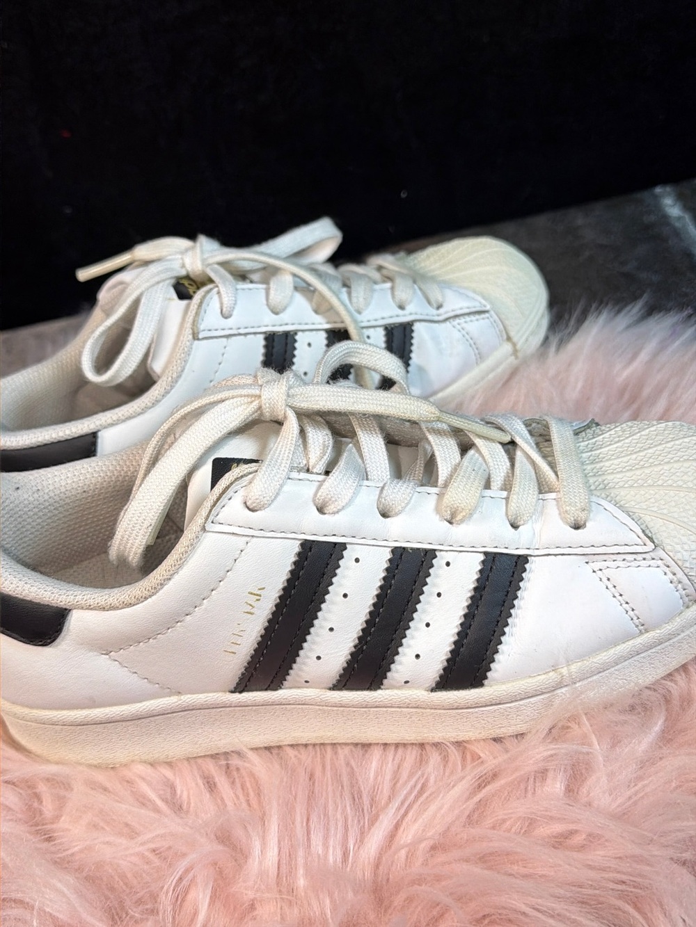 adidas White & Black Classic Shell-Toe Sneakers